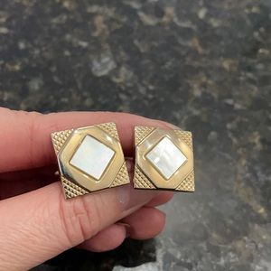 Vintage Swank Mother Of Pearl Cuff Links